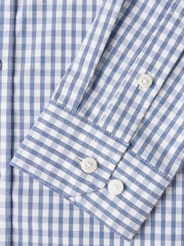 Men's Spring Oversize 170gsm Liquid Ammonia Finish 100% Cotton Fabric Checked Plaid Casual Shirt