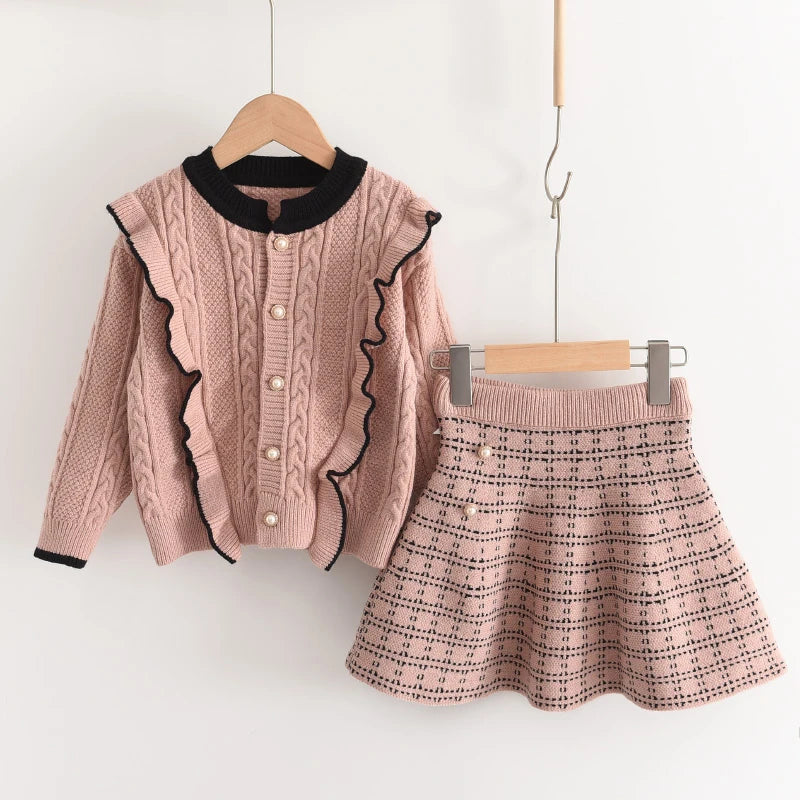 Children's Girl's Knitted Sweet Outfit Set