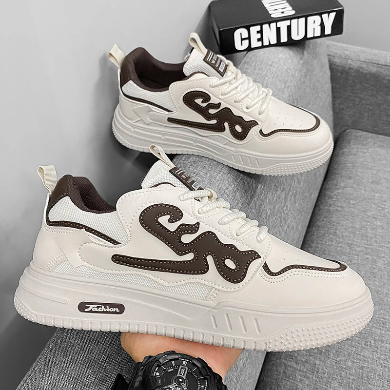 Men's Platform Vulcanized Lace Up Sneakers