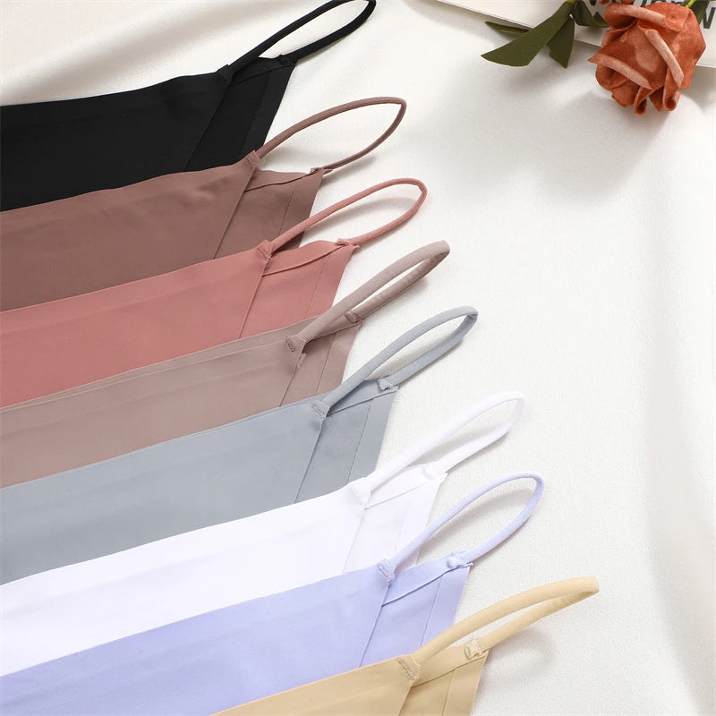Women's 4Pcs/set Seamless Underwear Ice Silk Briefs Panties Thin Strap Lingerie