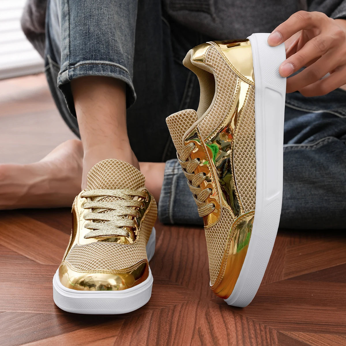 Men's Platform Skateboard Sneakers - Breathable Outdoor Vulcanized Tennis Shoes
