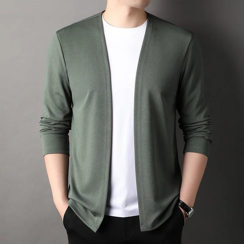 V-Neck Knitted Cardigan - Men's Casual Slim Fit Sweater Jacket