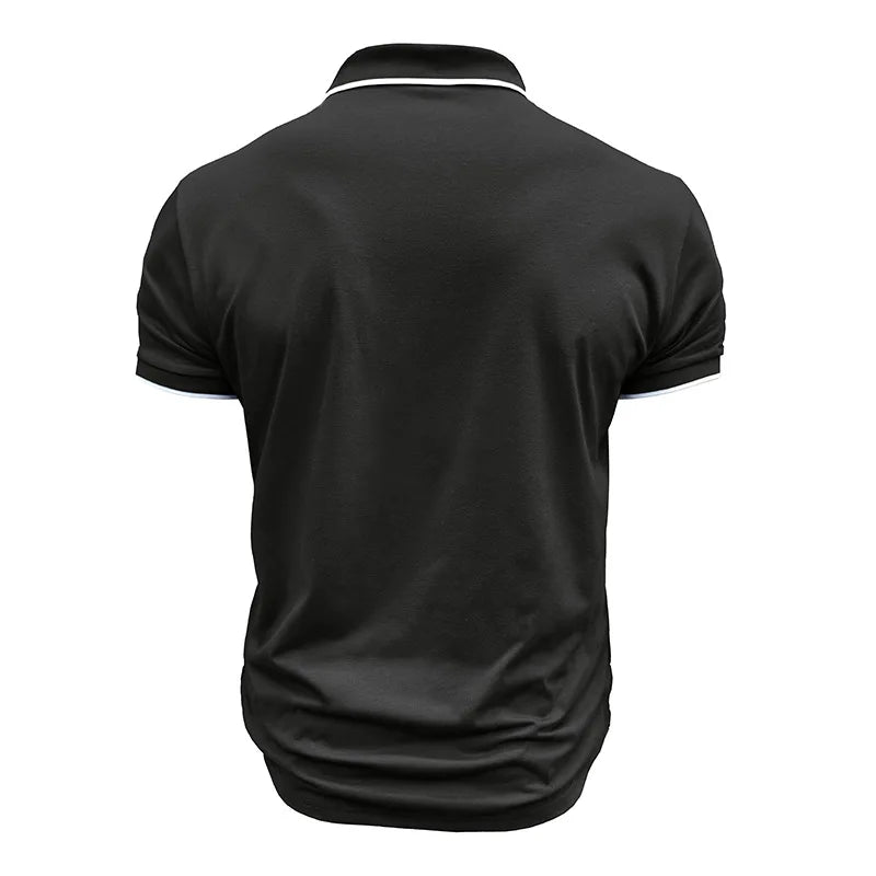 Men's Summer Smart Casual  Turn Down Collar Short Sleeve Polo Shirt