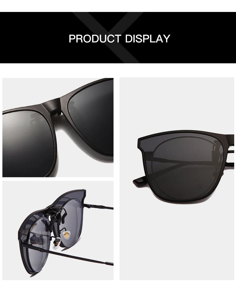 Unisex Polarized Clip Sunglasses