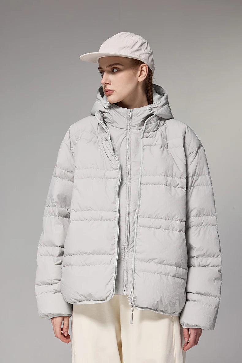 Water-Resistant Down Jacket Unisex - Streetwear Warm Loose Fit with Detachable Design