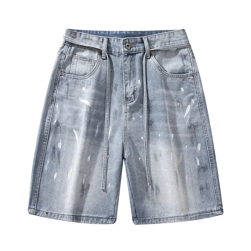 Men's Distressed Denim Shorts - Straight Fit