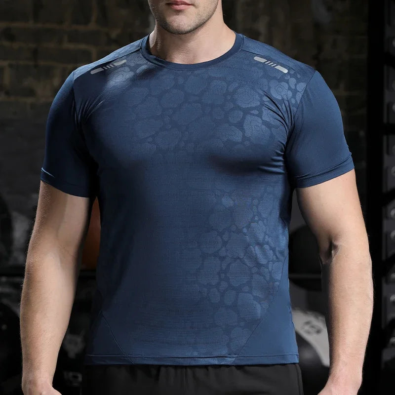 Men's Running Compression Dry Fit Short Sleeve Sport  Gym Fitness Jogging Sweatshirt Athletic T-Shirt Top
