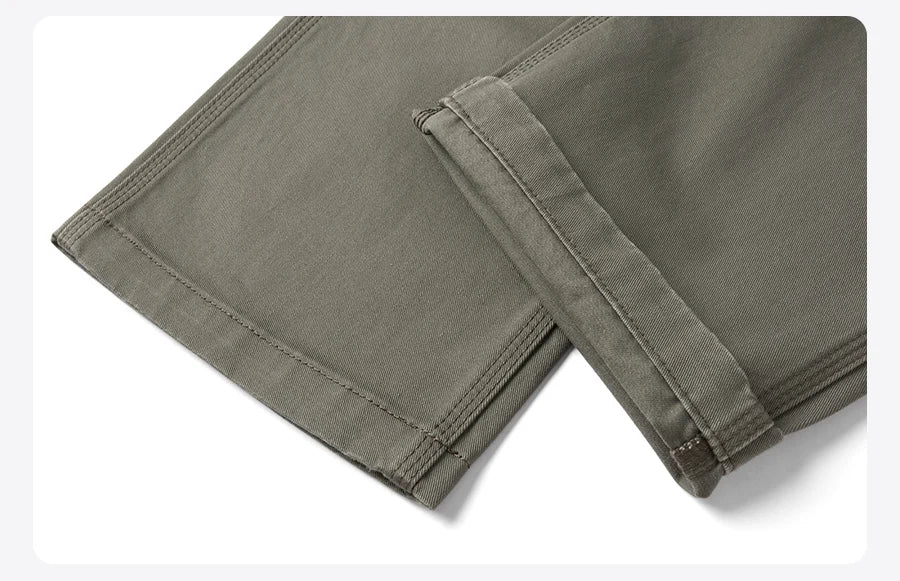 Cotton Chinos Pants - Loose Straight Casual Trousers for Men