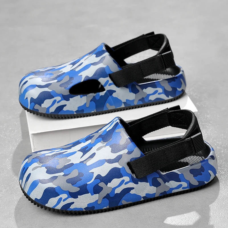 Men's Summer Slippers Sandals Camouflage  Clogs Beach Slippers Flip Flop Casual Slides