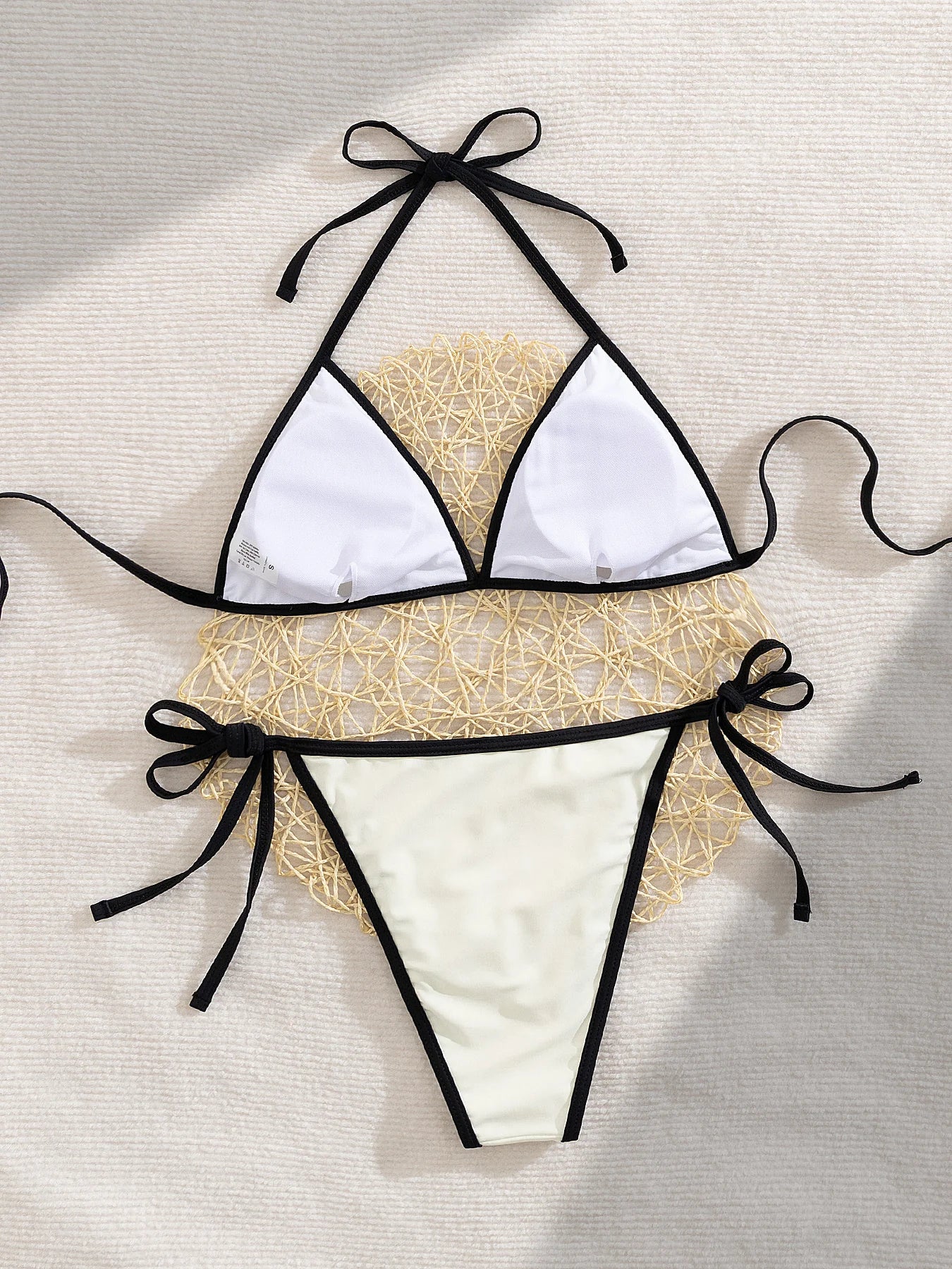 Women's 3 Pcs Bikini with Skirt Halter Women Patchwork Swimwear Set