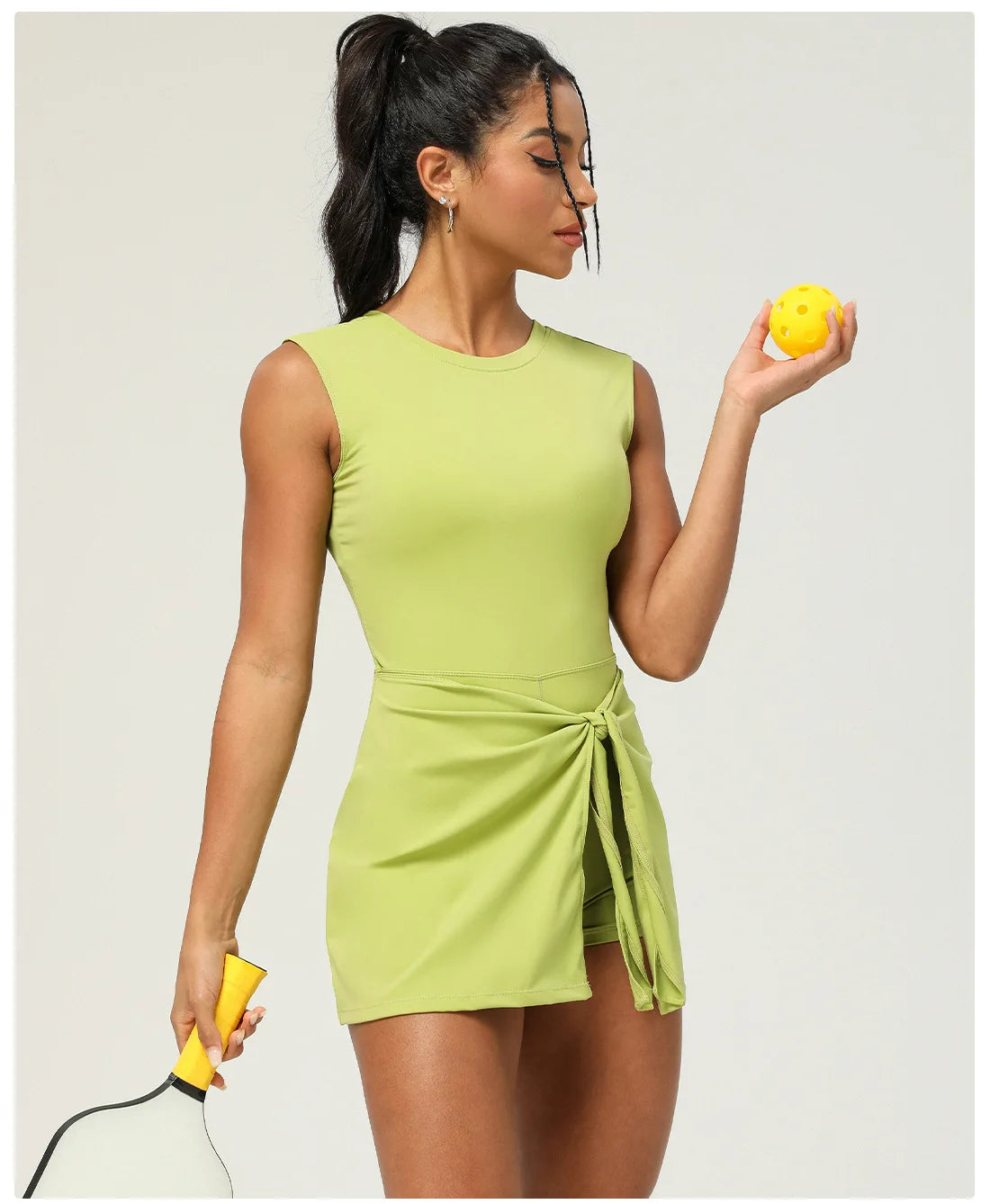Women's Summer Short Sportswear Solid Colour Outdoor Gym Running Suit 2 In 1 Tennis Breathable Quick Dry Yoga SportsWear