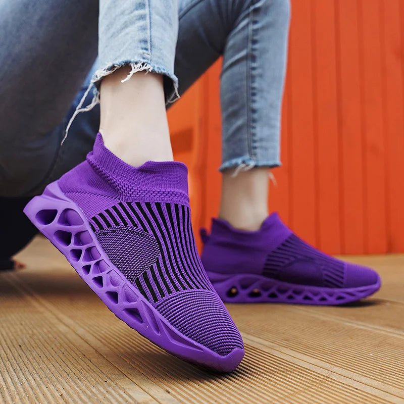 Men's Slip-On Platform Sneakers - Casual Running Sports Trainers