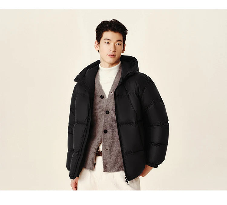 Men's Thermal Three-Proof Hooded Down Jacket - Winter Outerwear