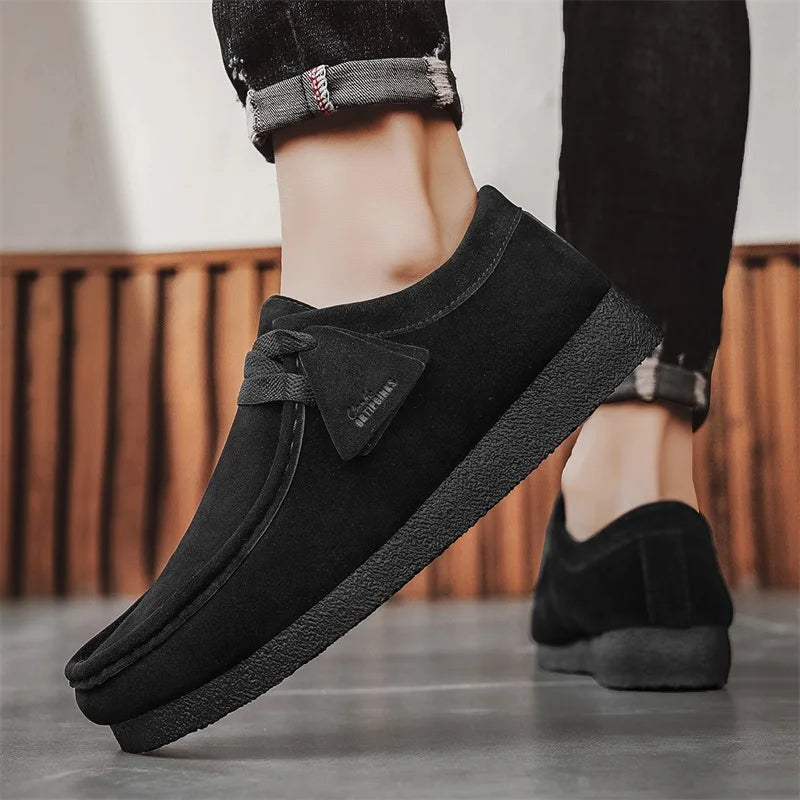 Men's Casual Suede Slip On Comfortable  Platform British Shoes