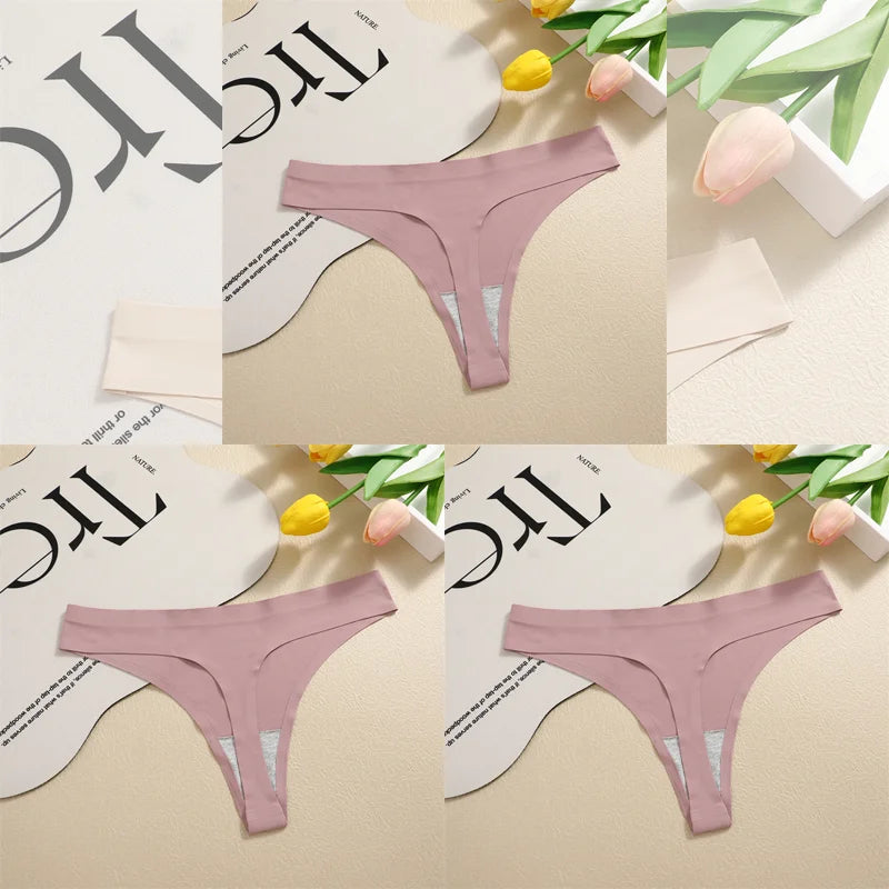 Women's Seamless Satin Thong 3-Pack