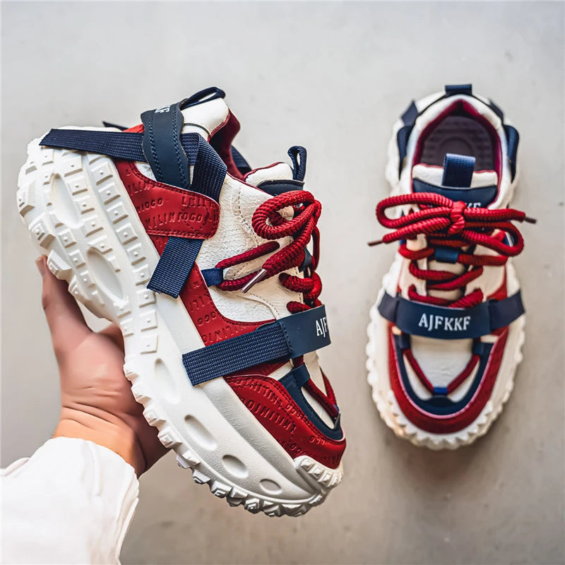 Men's Casual Platform Sports Shoes Lace Up Sneakers
