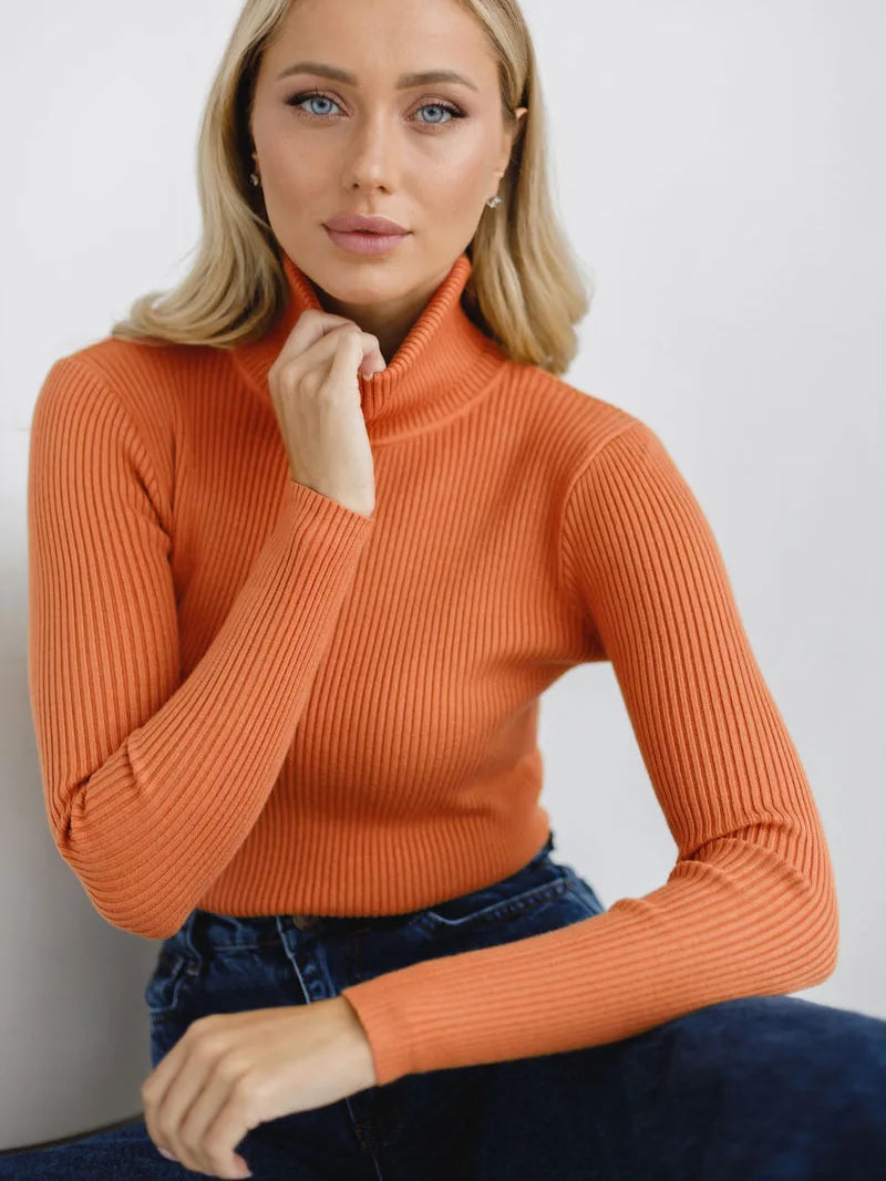 Women's Knitted Pullover Turtleneck