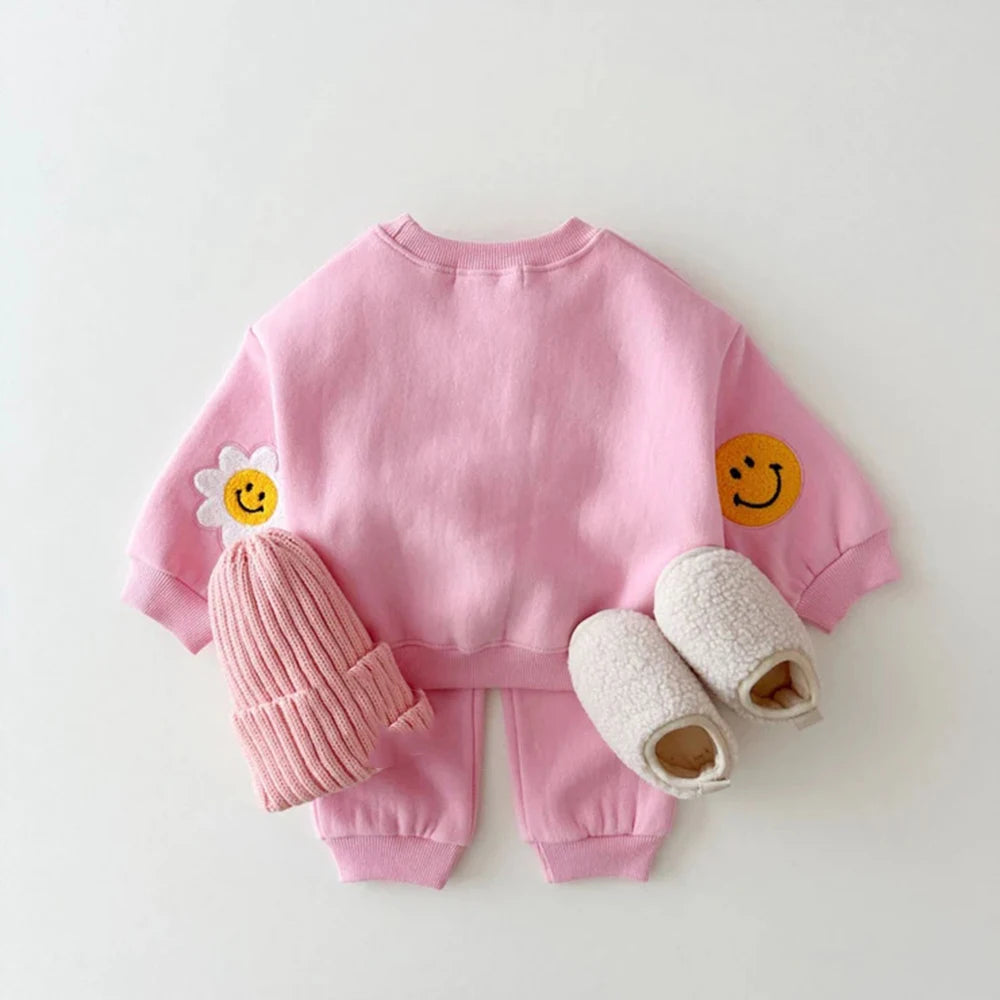 Children's Baby, Girls Boys Pullover Sweatshirt Top and Pant 2PCS Set