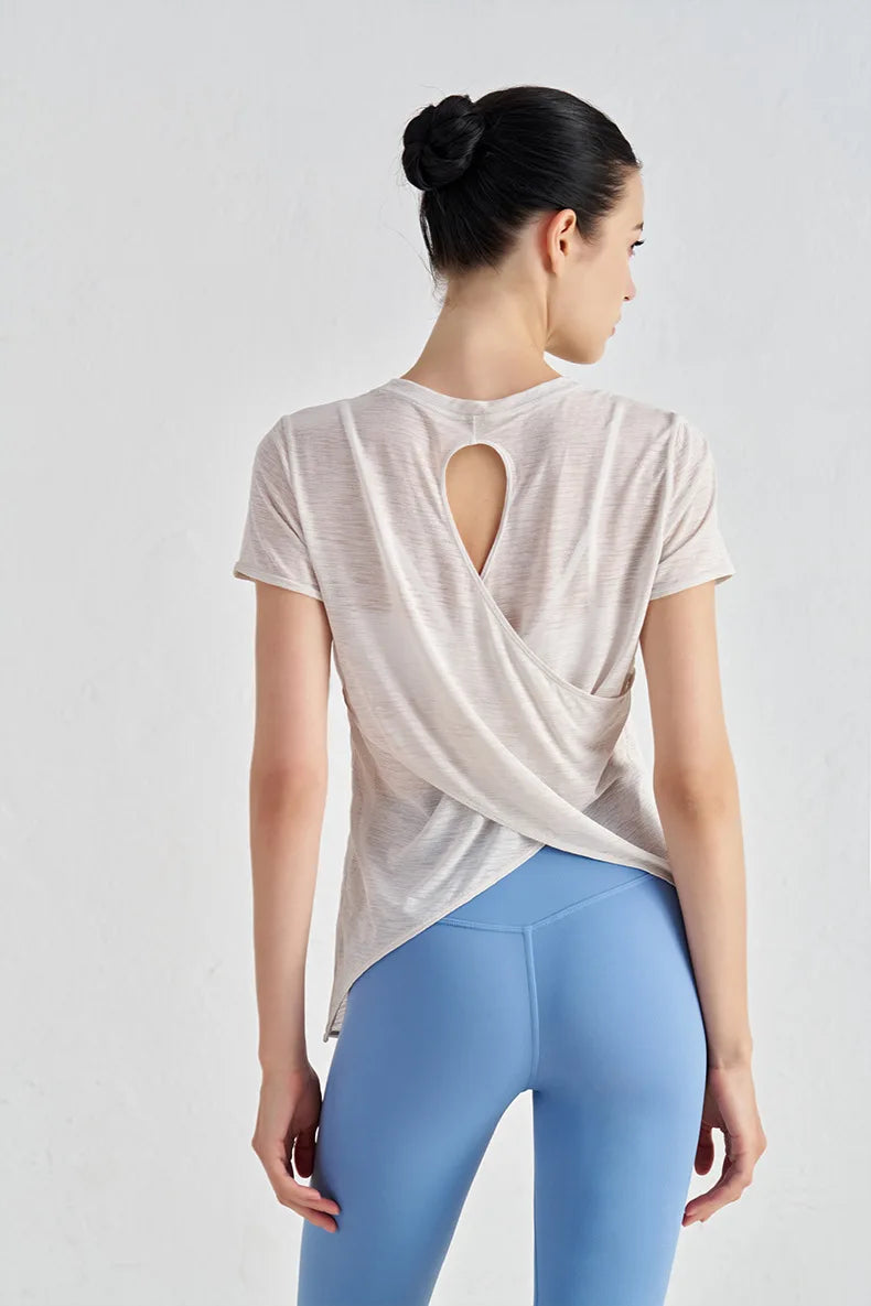 Polyester Sports T-Shirt - Breathable Yoga Running Fitness Top Plus Size