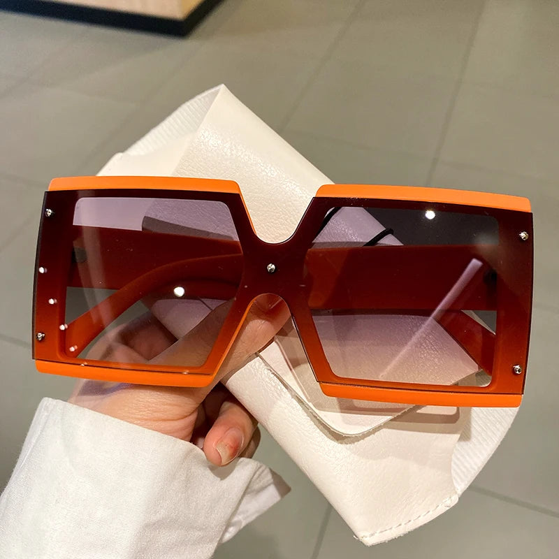 Women's Square Oversized One-pieces Gradient Sunglasses
