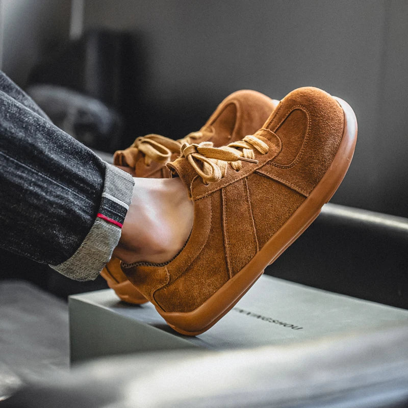 Men's Suede Leather Lace-up Flat Shoes