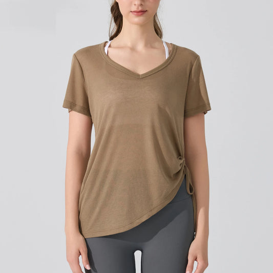 Women's Short Sleeve Yoga T-Shirt - Breathable Quick Dry Workout Top