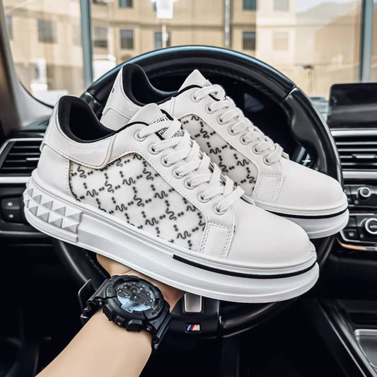 Men's Platform Skateboard Vulcanized Sneakers - Breathable Running Tennis Shoes