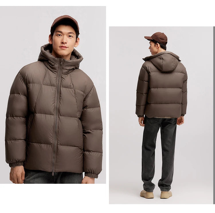 Men's Thermal Three-Proof Hooded Down Jacket - Winter Outerwear