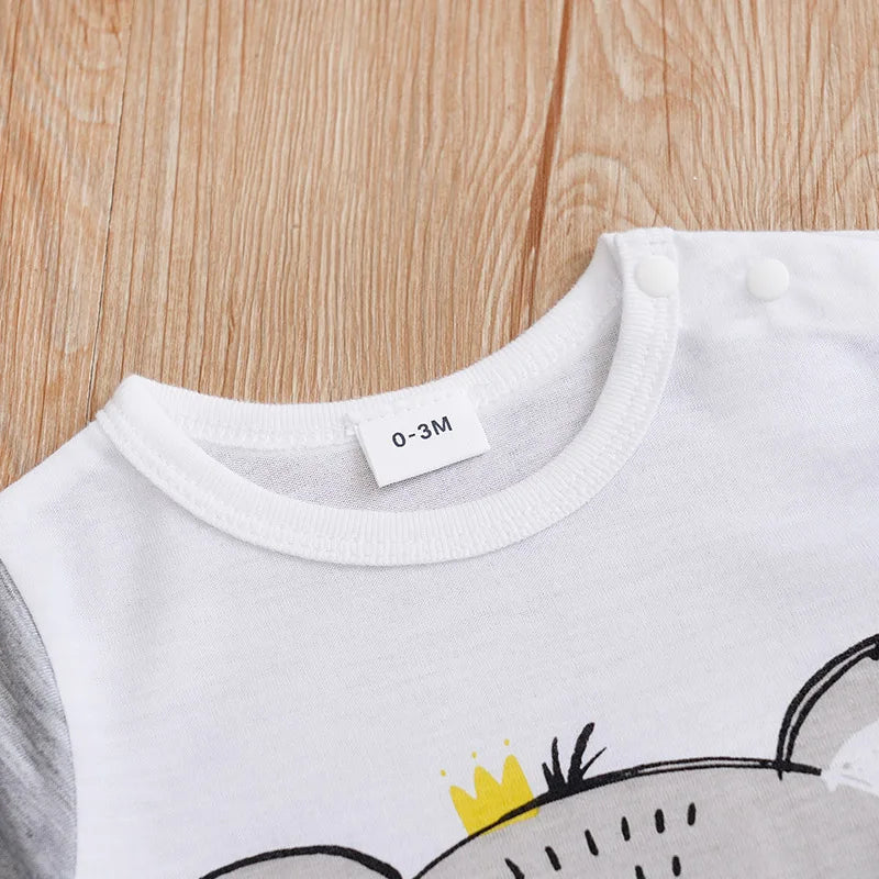 Baby's and Children's Cute Cartoon Kaola Print Casual Comfortable Short Sleeve Baby Bodysuit