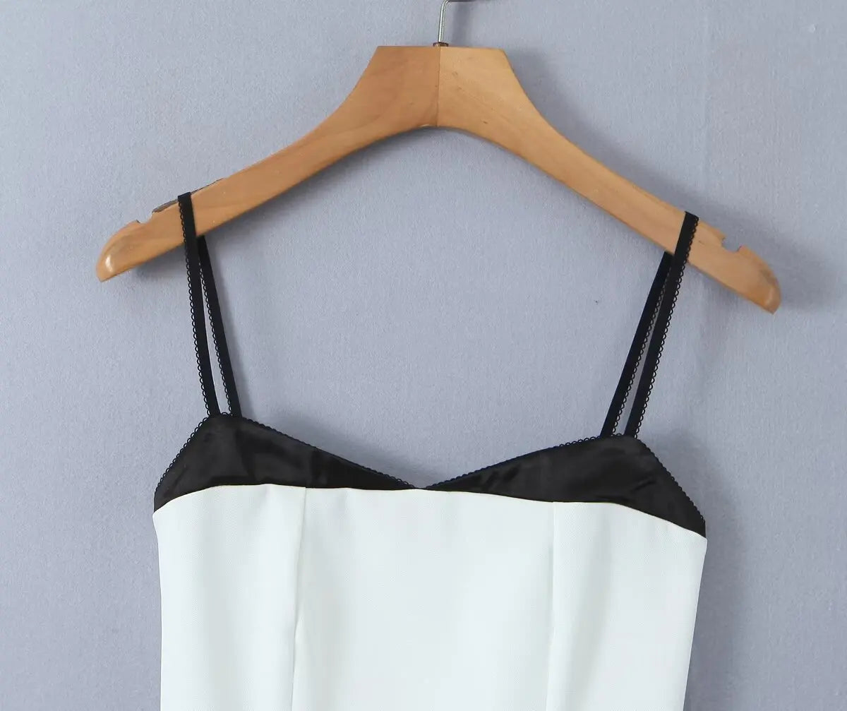 Colour Blocking Crop Top Cami - Sleeveless Slim Tank Top Y2K Style