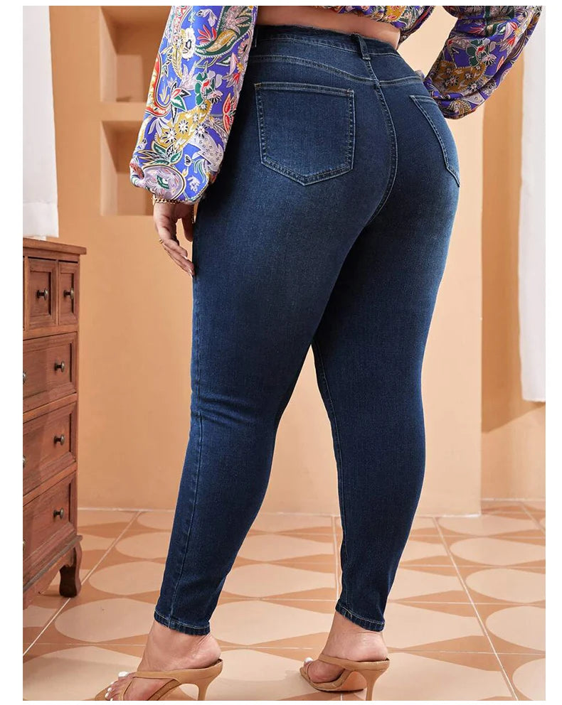 Women's Plus Size High Waist Stretch Denim Jeans