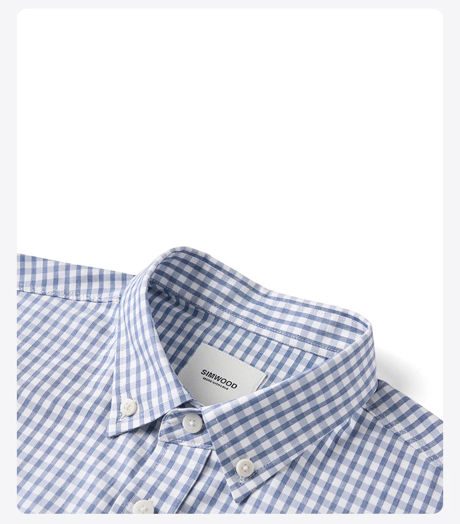 Men's Spring Oversize 170gsm Liquid Ammonia Finish 100% Cotton Fabric Checked Plaid Casual Shirt