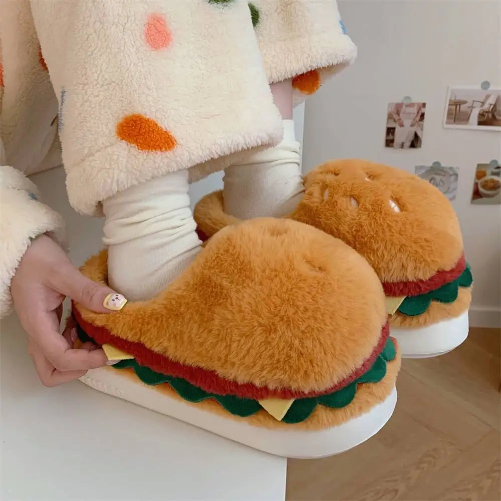 Hamburg Design Plush Slippers - Warm Non-Slip Indoor Slides