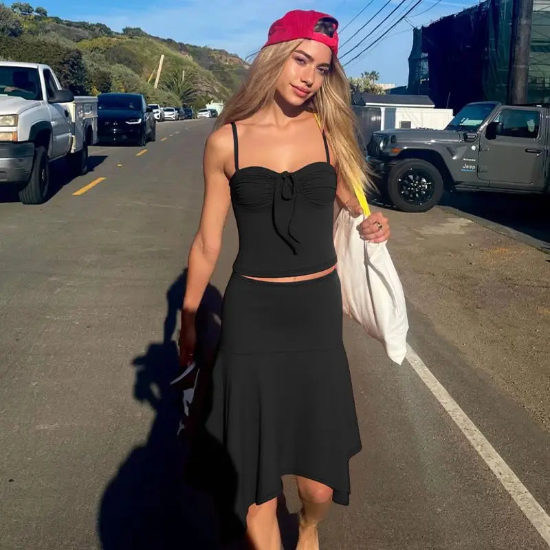 Women's Floral Applique Halter Top - Y2K Backless Ruched Cropped Coquette Vest