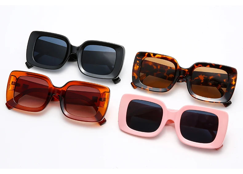 Women's 1/4pcs Set Fashion Small Rectangle Sunglasses  UV400