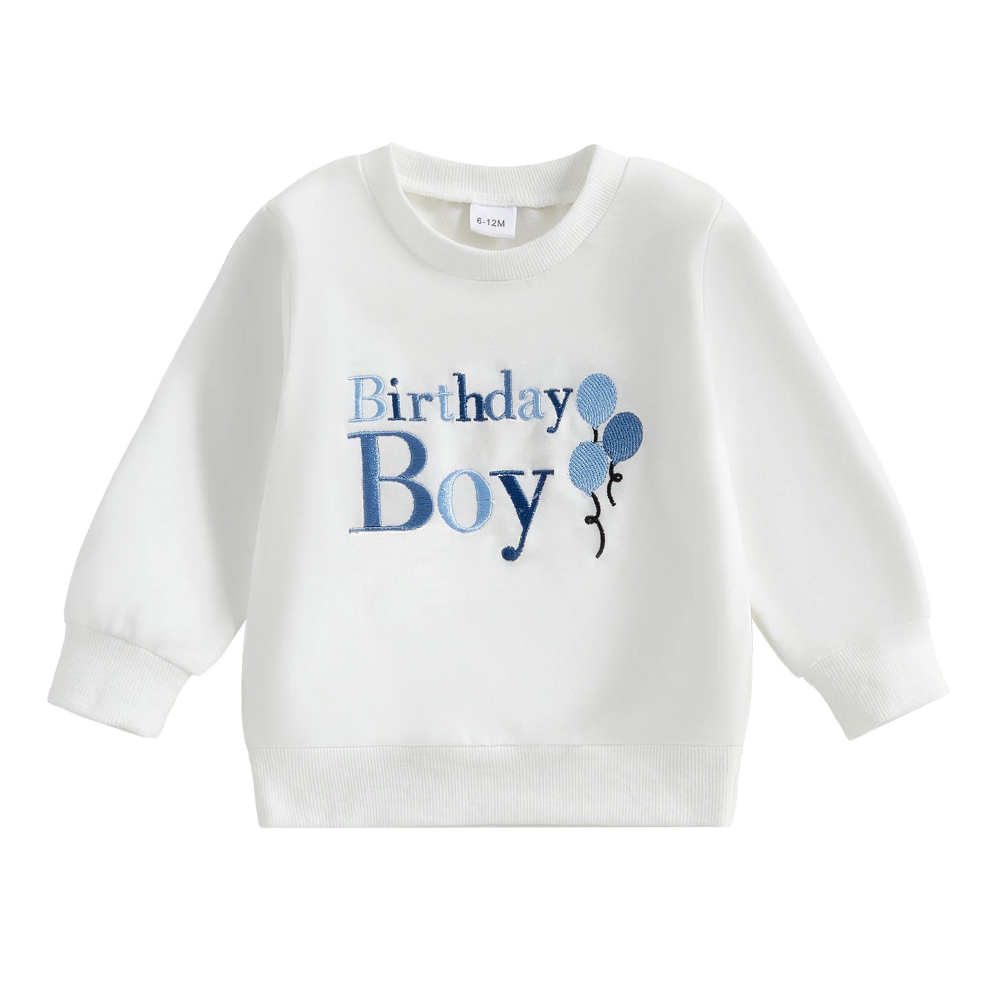 0-4Y  Kids Girls Boys Birthday Sweatshirt T- Shirt Letter Embroidery Long Sleeve Pullover Autumn Top