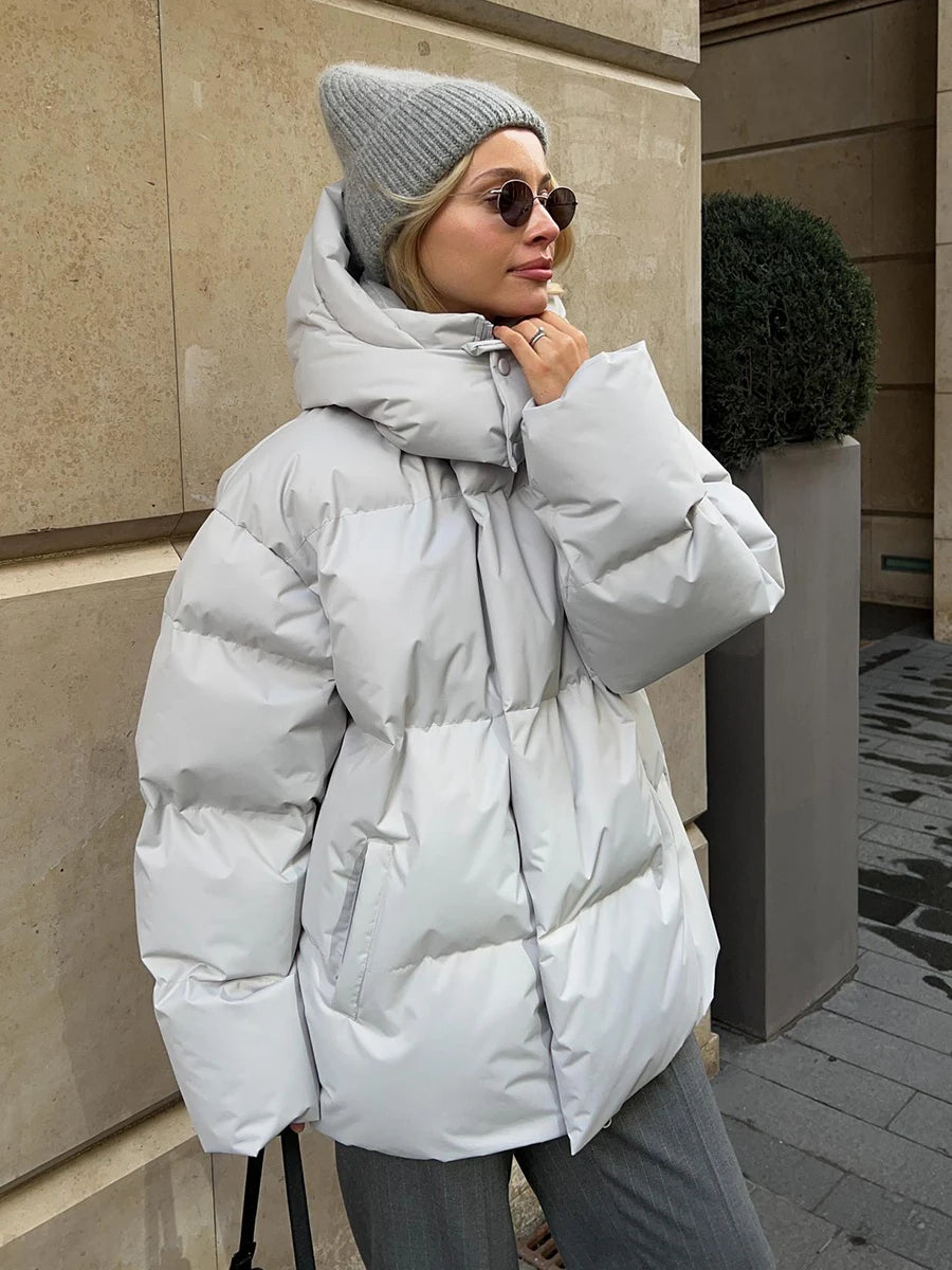 Women's Quilted Loose Parkas Cotton Puffer Jacket