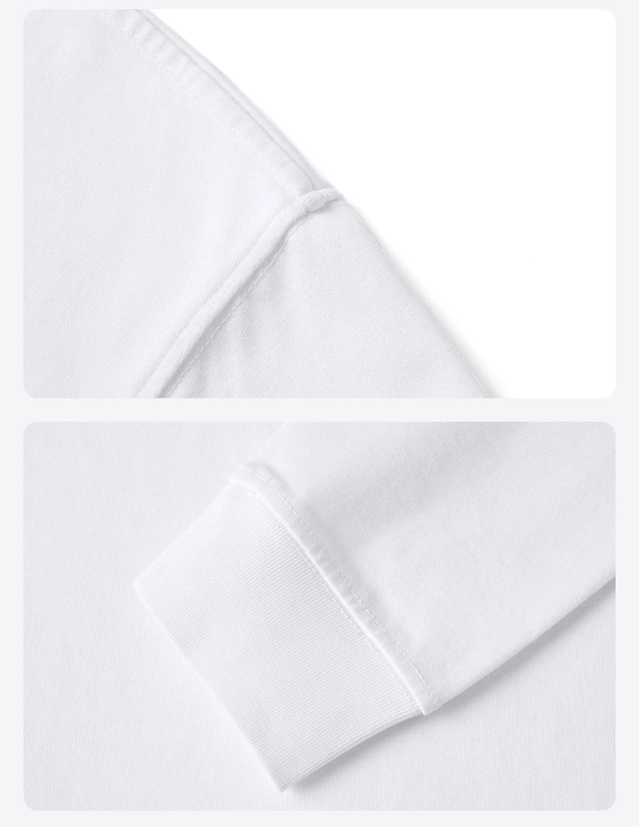 Men's Short Length Oversize 280gsm Sorona Fabric Logo Embroidery Long Sleeve T-shirt