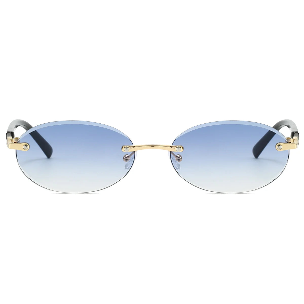 Unisex  Retro Metal Gradient Oval Sunglasses