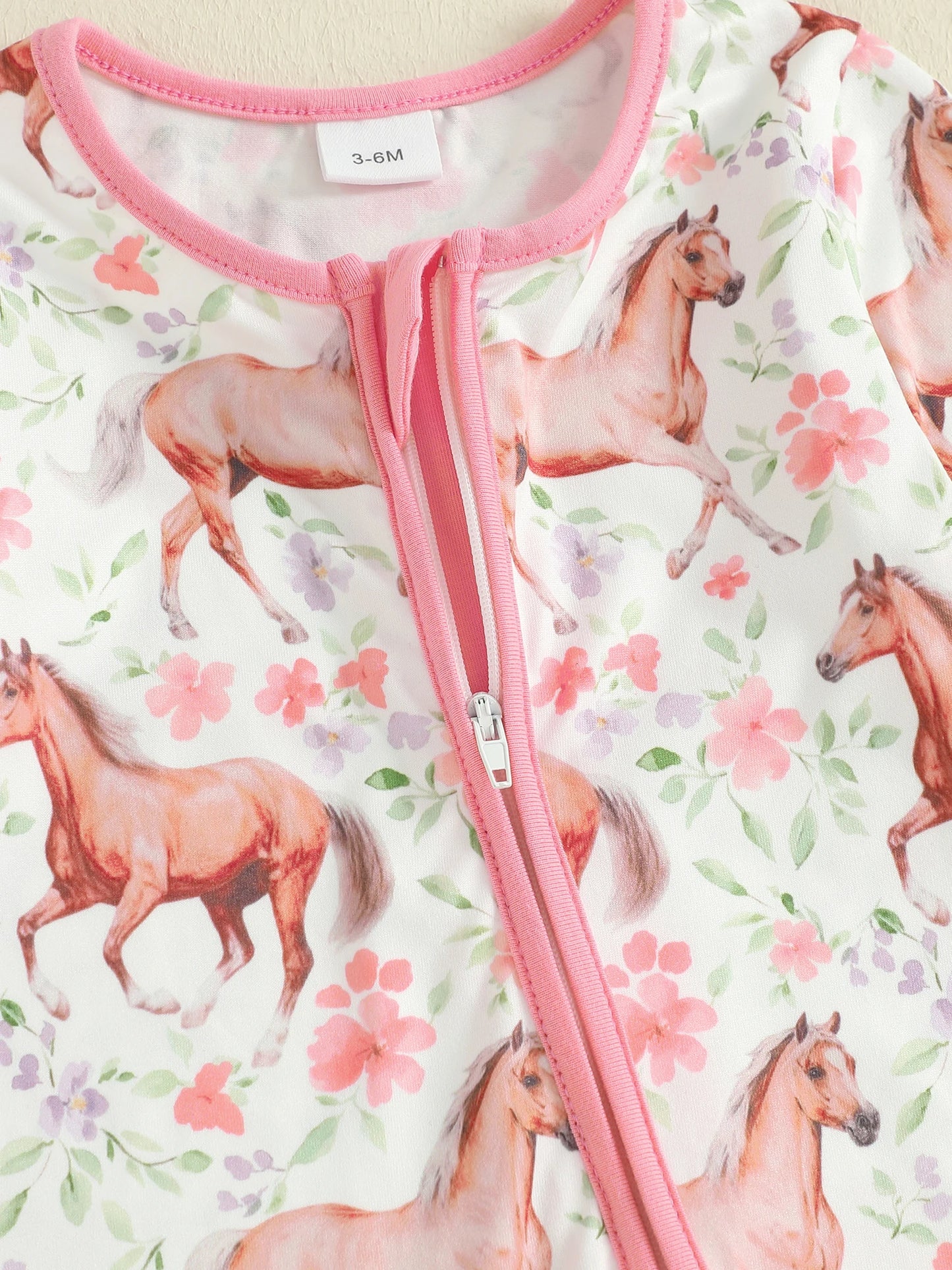 Baby Animal Print Romper - Long Sleeve Zipper Jumpsuit for Autumn Winter (0-18M)