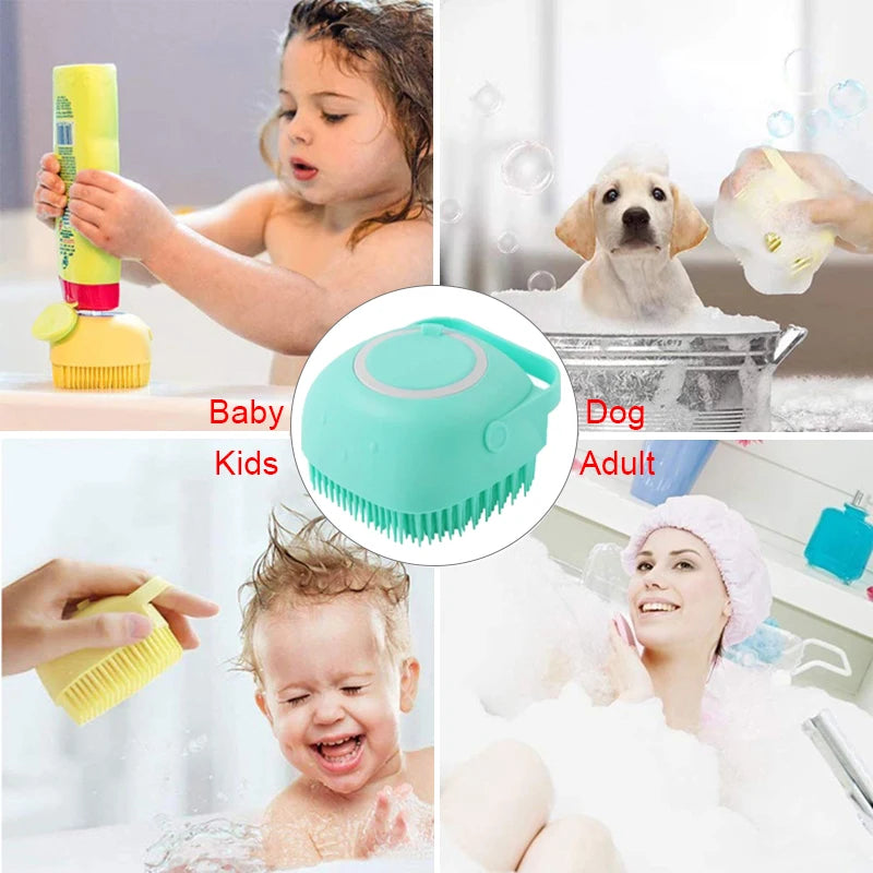 Baby's Silicone Shampoo Bath Scrubber Brush Massage Comb