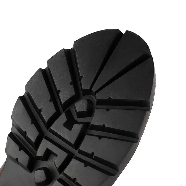 Faux Suede Ankle Boots - 5cm Flat Heel with Belt Buckle Detail