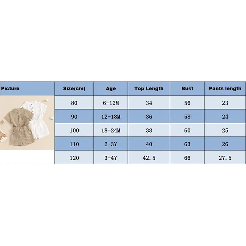 Little Boys Summer Gentleman Outfit Set - Solid Short Sleeve Top & Elastic Waist Shorts (0-4Y)