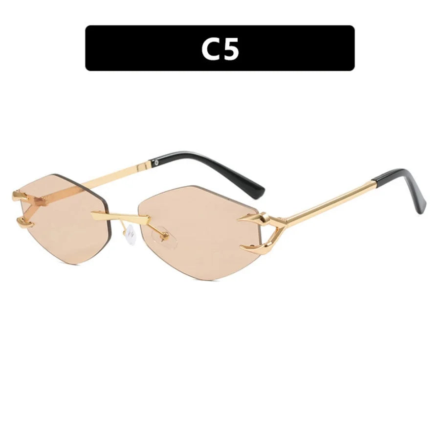 Frameless Polygonal Sunglasses - Unisex UV400 Protection Hip-Hop Style Outdoor Shades
