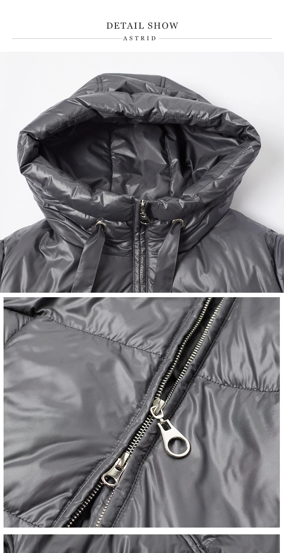 Women's Quilted Winter Parka - Plus Size Hooded Down Jacket
