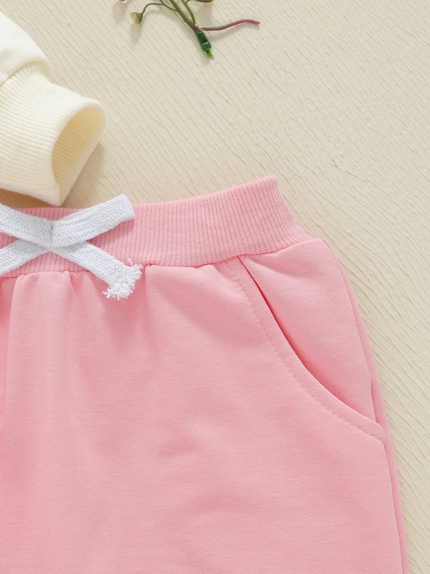 Baby Girls Fall Winter Clothes Set - Bow Letter Print Sweatshirt & Pants (0-3Y)