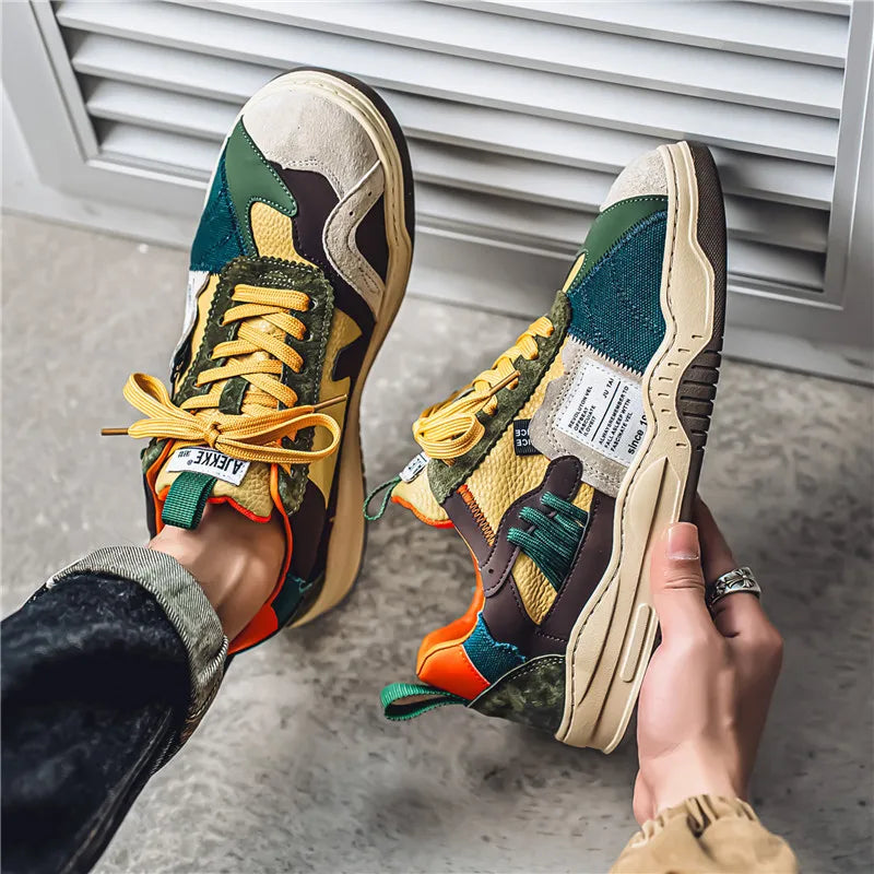 Men's Casual Platform Lace Up Comfortable  Sneakers