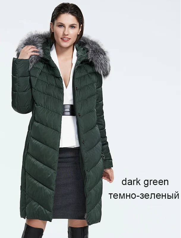 Winter Down Jacket with Fur Collar