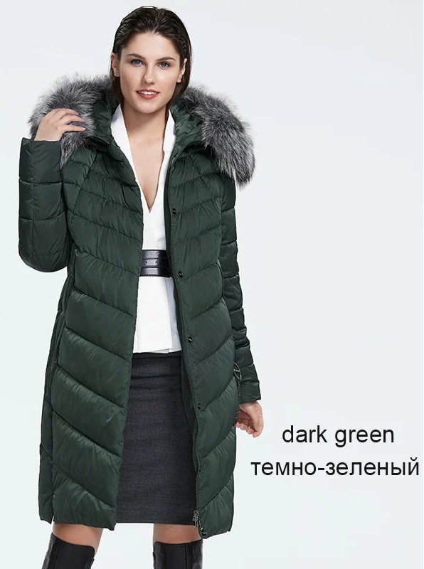 Winter Down Jacket with Fur Collar