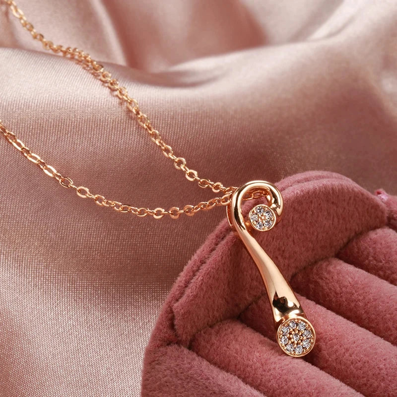 585 Rose Gold Colour Glossy Pendant Necklace For Women